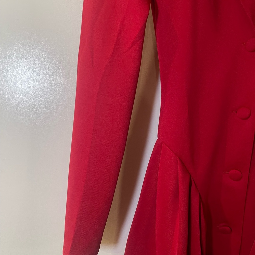 NEW NO TAGS Red Long Sleeve Tailored Custom dress NWOT XS Petite RUNS VERY SMALL - Picture 10 of 14